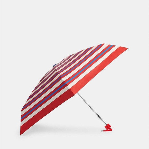 NWT Coach Uv Protection Mini Umbrella In Stripe‎ Print - Picture 1 of 5